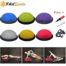 FAVSPORTS 46 см гимнастическая тренировка Половина Йога Фитнес Бал баланс тела стабильность дисковые упражнения пилатес фитбол с струнами и насосом