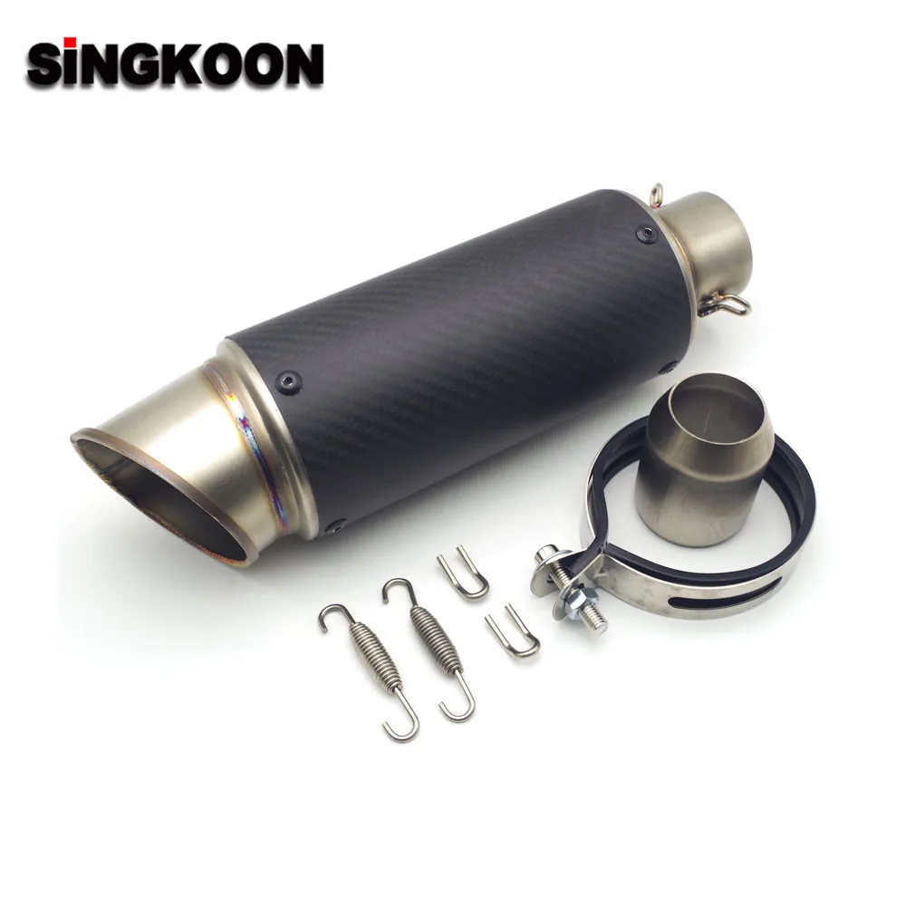 

51/61mm Motorcycle Exhaust Pipe Muffler Escape moto Stainless Silencer FOR mt 125 gw250 aprilia motocross parts ltz 400 r15 v3