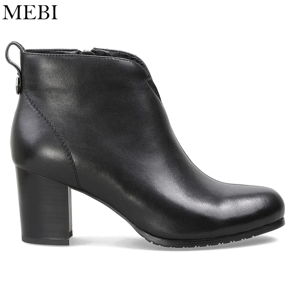 Mebi Chaussures Printemps Femme Lady mollet À 2018 Hauts Bottes Carré En Cuir Mode Mi Chaussons Véritable Automne Femmes Talons Talon Gris vm8nN0w