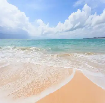 

blue sky white clouds Sea Beach Ocean Background Vinyl cloth High quality Computer print wall backdrop