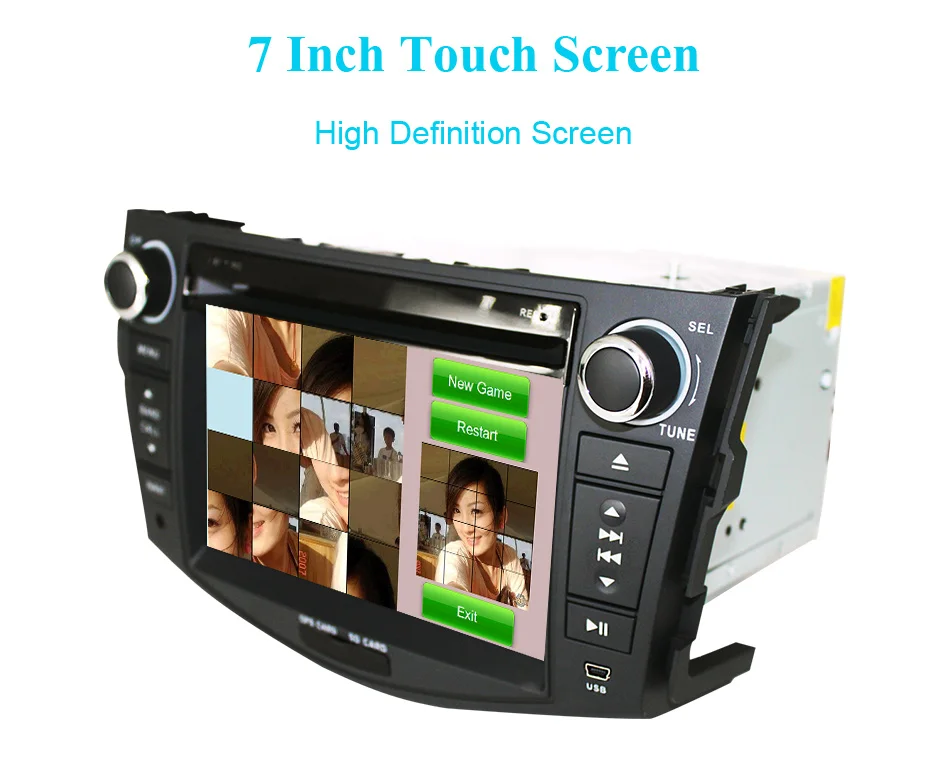 Clearance Eunavi 2 Din 7 Inch Car DVD Player For TOYOTA RAV4 2006 2007 2008 2009 2010 2011 With GPS Navigation BT Radio FM/AM RDS Maps DVR 9