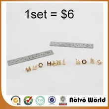 1 satz/los 5 sätze/los 10 sätze/los, reparatur persönliche tasche metall logo, marke M bags zubehör gold farbe branded label