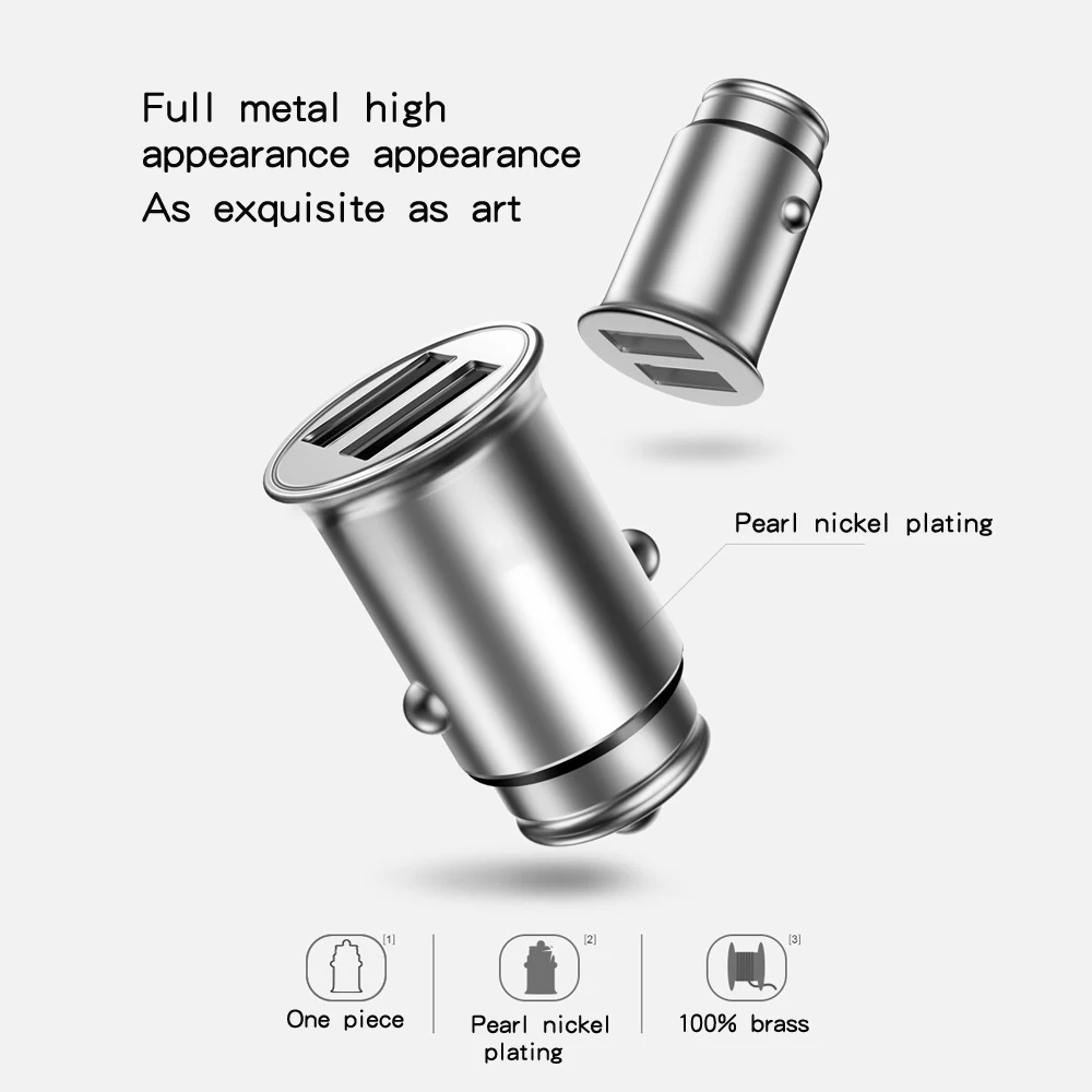 

XPAY Mini USB Car Charger For Mobile Phone Tablet GPS 4.8A Fast Charger Car-Charger Dual USB Car Phone Charger Adapter in Car