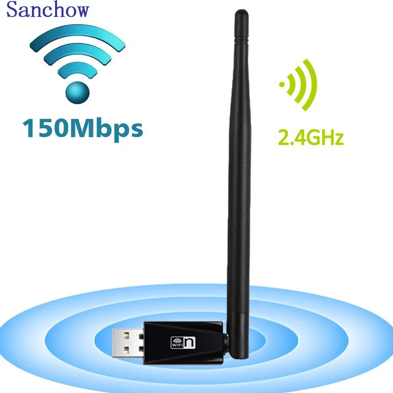 Sanchow USB Wireless Receiver Adapter150Mbps 2DB Network Card Mini WIFI