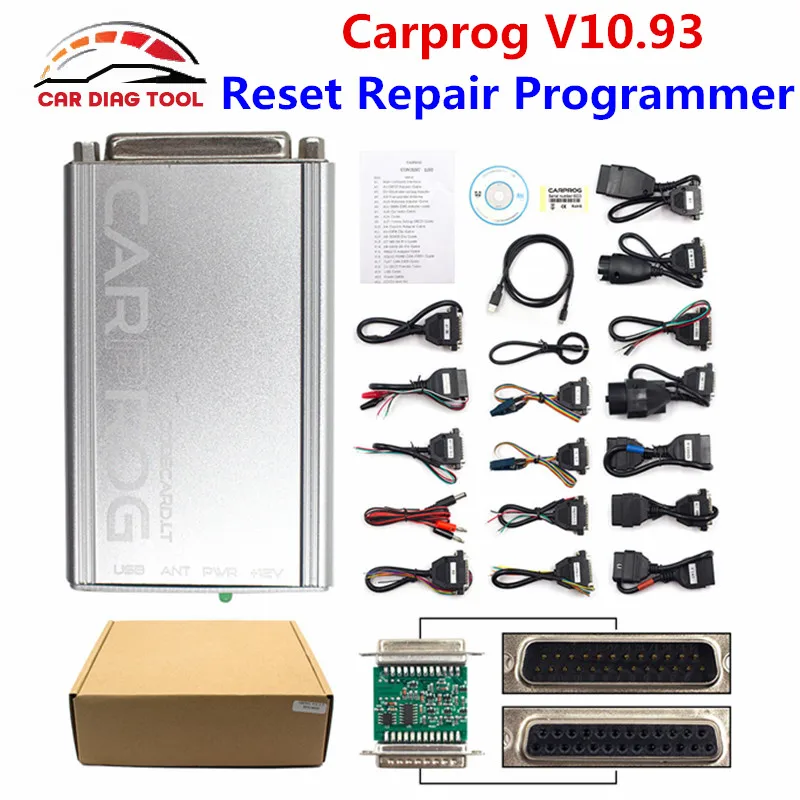 DHL Free Ship Carprog V10.93 Car Prog Full Set Auto Repair Airbag Reset