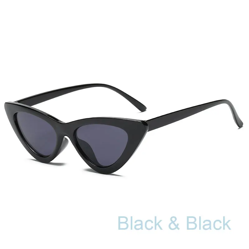 Женские Классические треугольные солнцезащитные очки кошачий глаз, женские модные новые сексуальные, лучший дизайнерский бренд - Цвет линз: Black