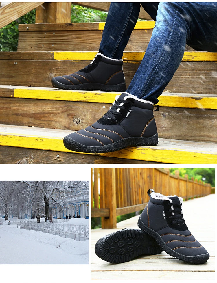 YWEEN/Рождественская Зимняя мужская обувь; теплые плюшевые ботинки; мужские водонепроницаемые ботинки; противоскользящие зимние ботинки до лодыжки размера плюс; zapatos de hombre