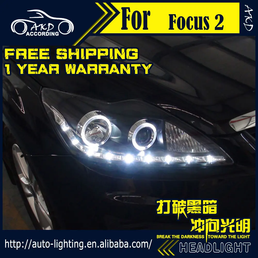 

AKD Car Styling Head Lamp for Ford Focus 2 LED Headlight 2009-2011 Focus LED DRL H7 D2H Hid Option Angel Eye Bi Xenon Beam