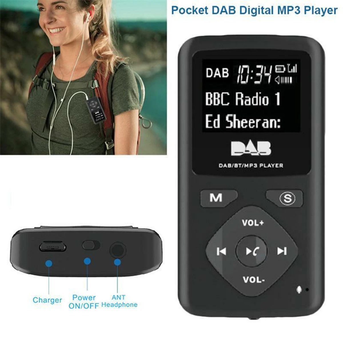 SOONHUA длинные часы 32G портативный карманный DAB радио Bluetooth цифровой радио fm-передатчик mp3-плеер