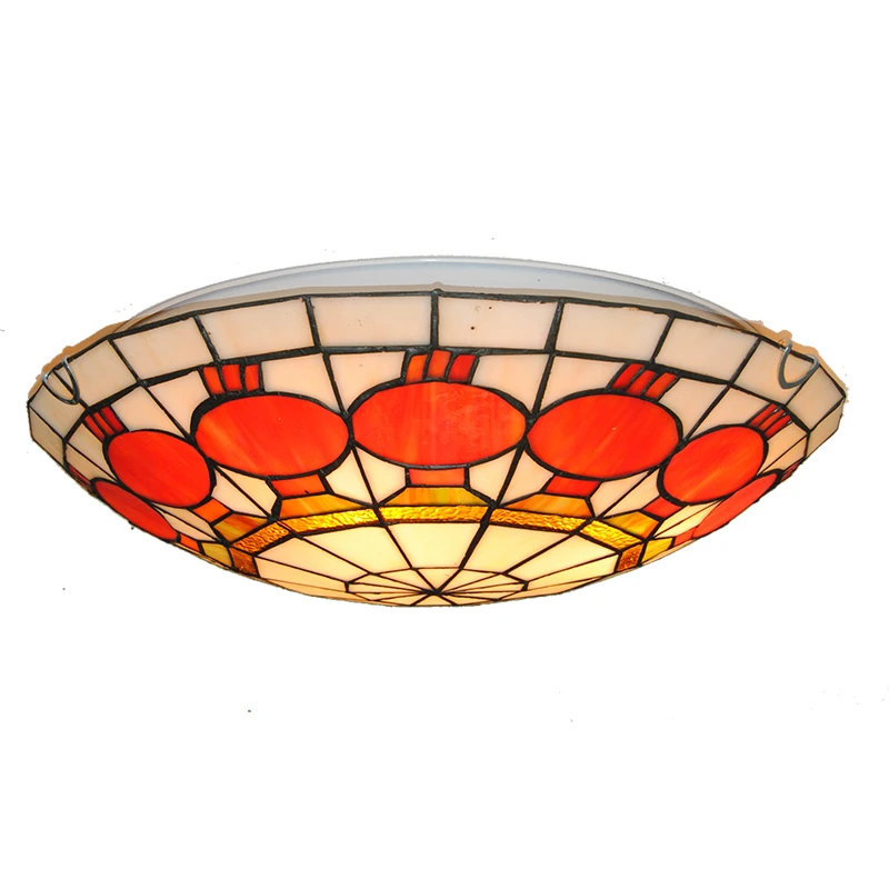 Modern Simple Lanterns Pattern Flush Mount Light European Retro Tiffany Style Stained Glass Ceiling Lamp For Living Room Cl279 Glass Ceiling Lamp Ceiling Lamplamps For Living Room Aliexpress