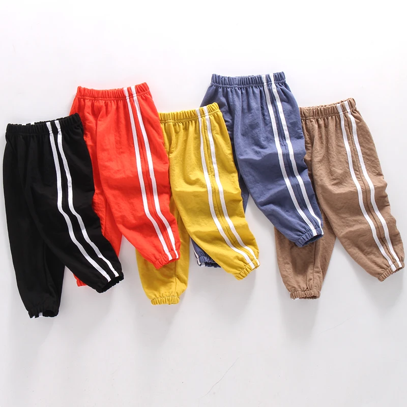 

Vangull 2019 New summer 2-7 years old Neutral cotton pull strips anti-mosquito pants ultra-thin breathable Openable blended pant