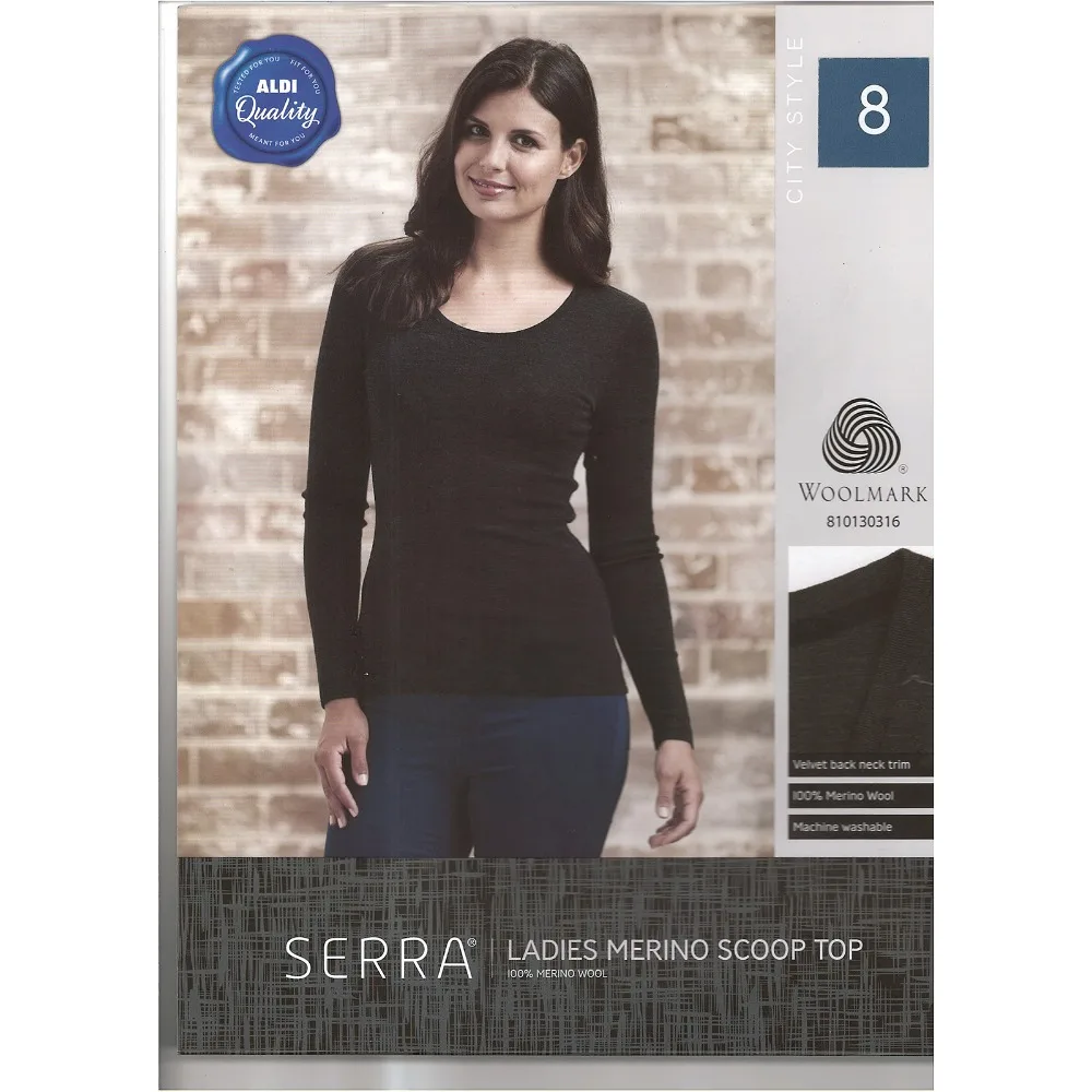

Women's Lightweight crew Next to Skin (NTS) base layer 100% pure merino wool tops clothing thermal warm underwear