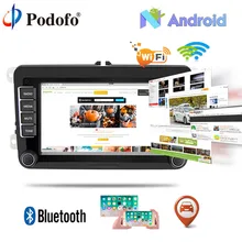 Podofo Dell’automobile del Android di GPS della Radio di Wifi Bluetooth Car Multimedia player 7 “HD 2Din Audio Stereo Touch Mirrorlink Autoradio di trasporto Per auto VW
