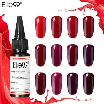 

Elite99 30ml Wine Red Gel Nail Polish Soak Off UV Gel For Nail Art Design Semi Permanent Hybrid Nail Polish Gel Base Top Coat