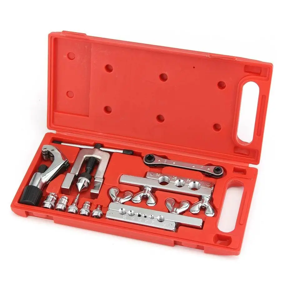 

Flaring Swaging Tool Set Tube Cutter Pipe Repair Refrigeration Expander With Case Hand Tool Sets