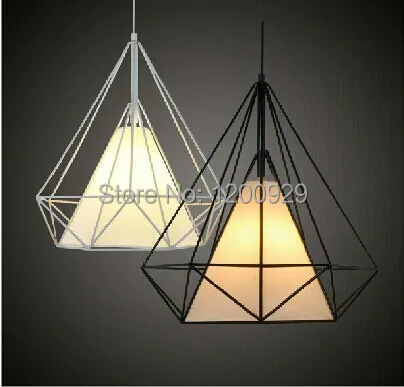 

Black/White Modern Art Diamond Pendant Lamp Creative Lamp Light for Restaurant Bar Home Decoration Free Shipping PLL-72