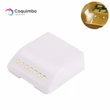 7 светодиодов индукционный шкаф светильник автоматический выключатель на батарейках под шкаф встроенные в петли светильники для освещение кухонного шкафа