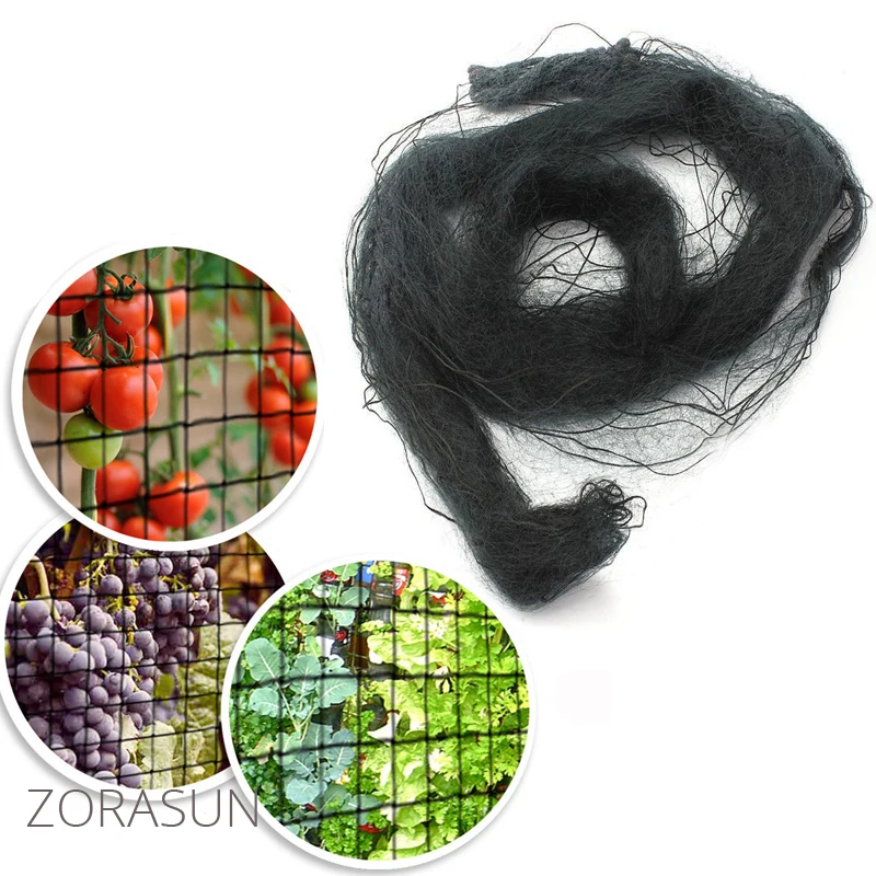 

ZORASUN Black Anti Bird Netting Nylon Net Mesh For Fruit Crop Plant Tree Vineyard Orchard Agricultural Garden Pest Control Tool