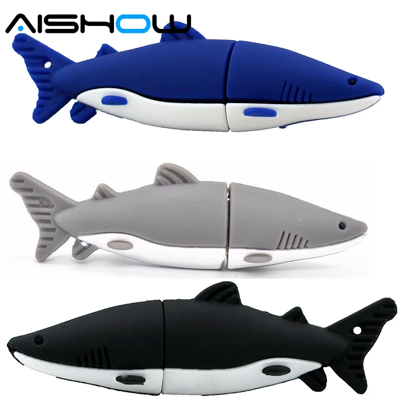 

U Disk pen drive Silicone shark style 4GB/8GB/16GB/32GB/64GB usb flash drive flashdrive memory stick pendrive Free shipping