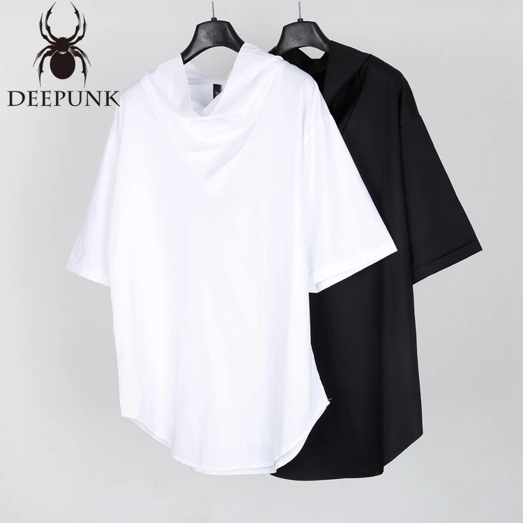 

2016 Men's brief fashion personality turtleneck loose thin short-sleeve t-shirt half sleeve casual t-shirt singer costumes