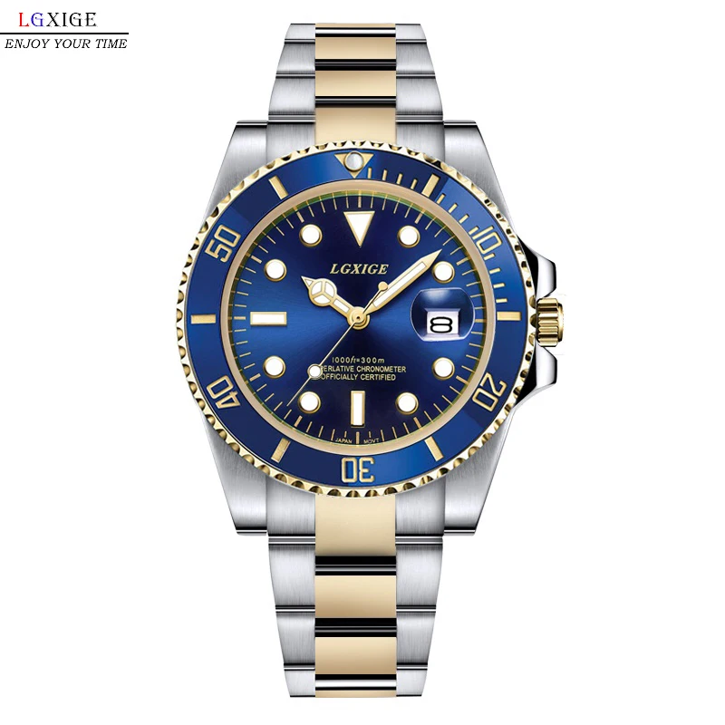 

AAA LGXIGE Watches Men Top Brand Luxury Rolexable Waterproof Watch For Men sport Male Clock Full Diamond GMT Wrist Quartz Watch