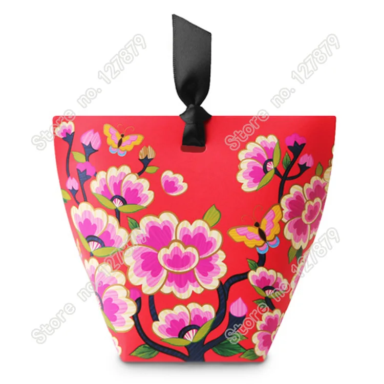 50 шт. традиционные японские цветок коробка конфет, бумага подарочная сумка - Цвет: 50 Red