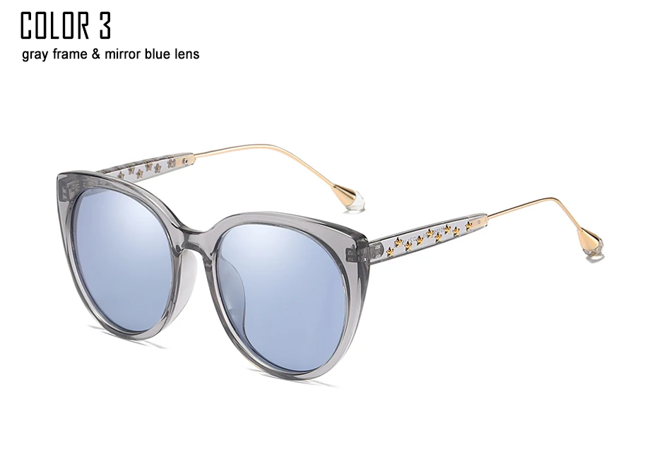 VEVAN, модные солнцезащитные очки кошачий глаз, женские, поляризационные, уф400, Ретро стиль, солнцезащитные очки, женские, для вождения - Цвет линз: blue