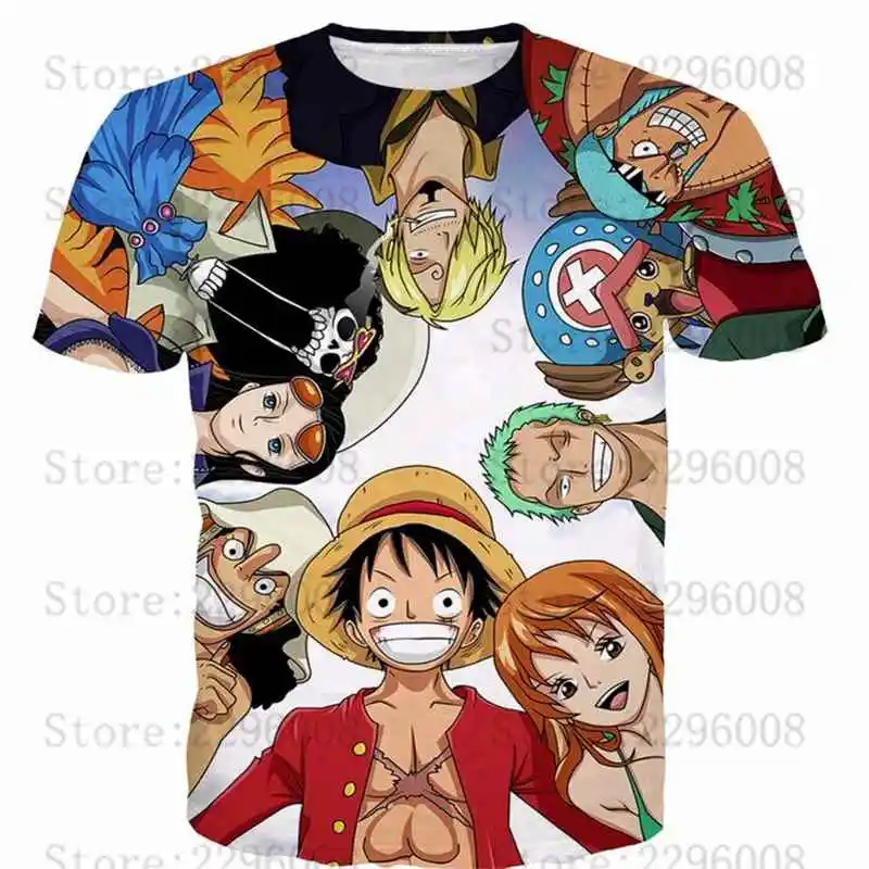 Klasické anime One Piece Trička s krátkým rukávem Trička Harajuku Tee košile 3d tisk Muži Ženy letní ležérní košile Oblečení R3184