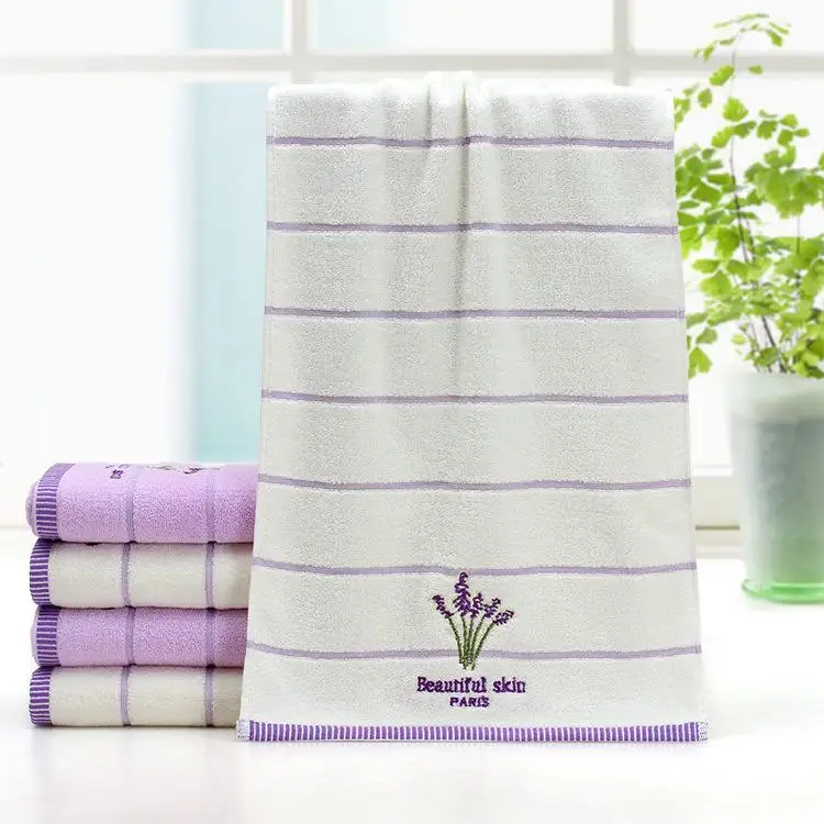 2 шт./компл. 34х75 см элегантные бледно-лиловый хлопок махровые полотенца для взрослых уход за кожей лица банные полотенца для рук Toallas de Mano - Цвет: 2pcs white