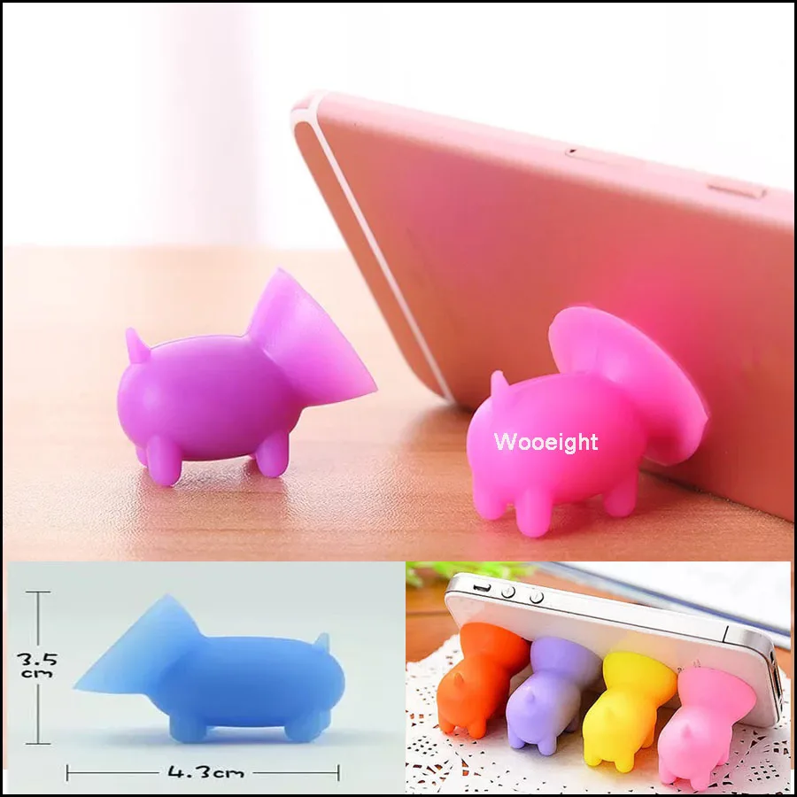 1Pc Antistress Toy Universal Sucker Mini Silicone Kawaii Cartoon Pig Bracket Lazy Phone Base Novelty Toys For Kids Adults (2)