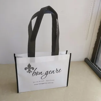 

wholesales 500pcs/lot 20x25x8cm custom printed logo reusable non woven shopping bags fabric grocery eco tote bags free shipping