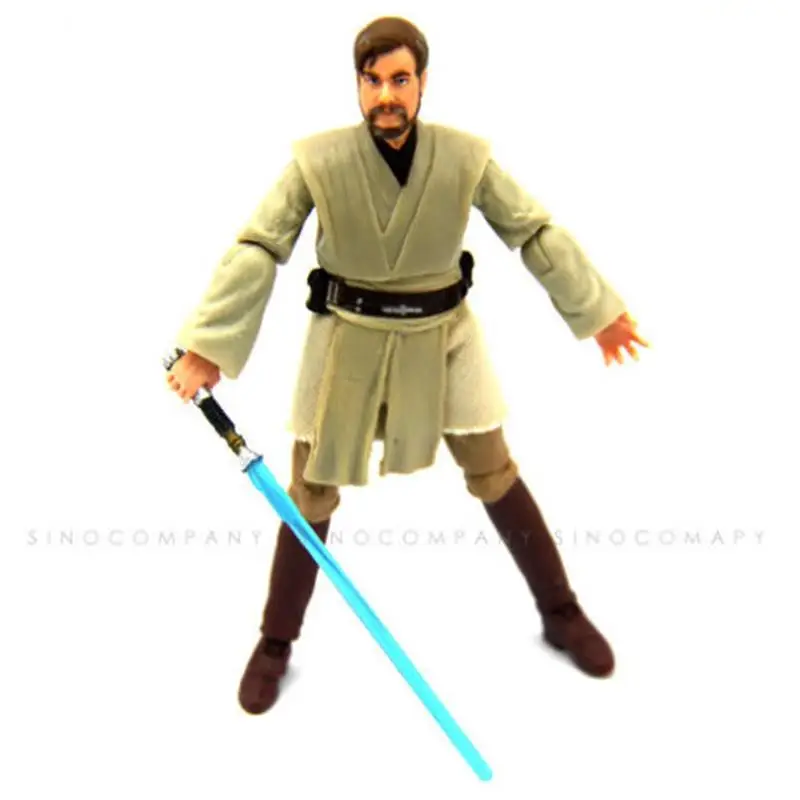 Бесплатная доставка оригинальный Звездные войны самая большая модель Obi-Wan Kenobi ПВХ игрушка 3,75 "фигурка куклы с световым мечом