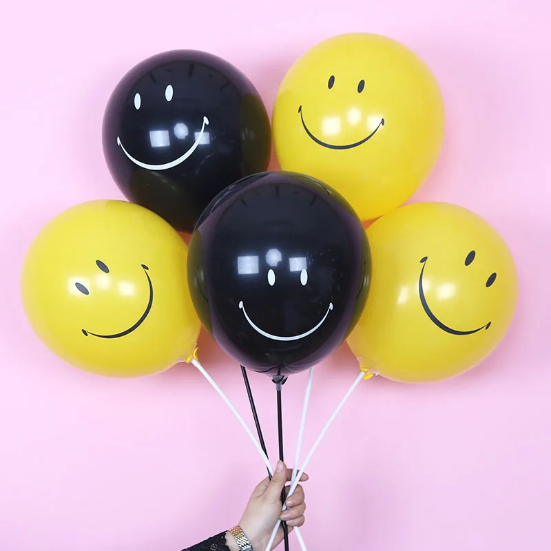 

10PCS 12-inch smiley balloons DIY wedding room decoration birthday set children's wedding party birthday balloon decoration
