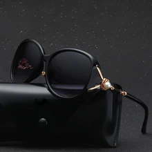 Женские солнцезащитные очки для вождения, поляризованные очки, металлическая оправа, Круглый кот, Ретро стиль, классический простой стиль