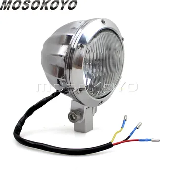 

Polish Vintage Classic Round Headlight H4 Halogen Emark E4 Head Lamp for Harley Sportster Touring Glide Fat Boy