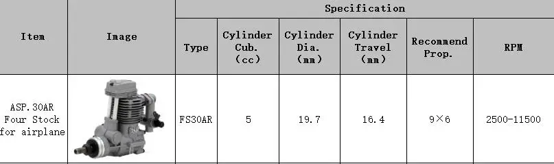 ASP FS30AR двигатель АСП нитро двигатель FS30AR 30th 5CC два 4 запаса четыре запаса для самолета рекомендуем Prop9X6 RPM2500-11500