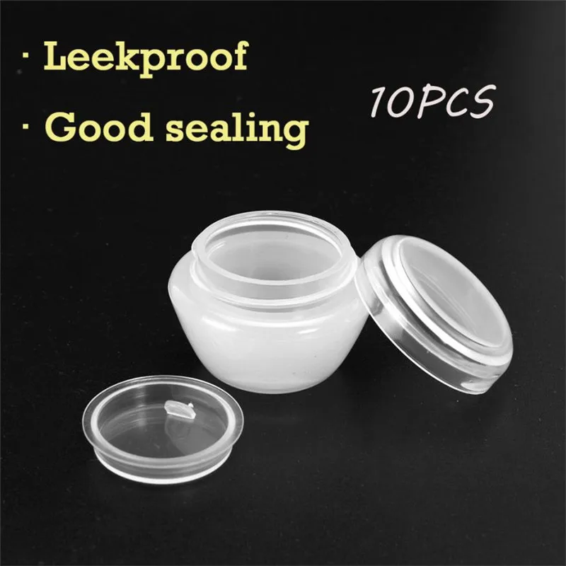 

10pcs Small 3 Gram Cosmetic Containers Plastic Empty Lotion Jars Skin Care Liquid Holder Box with Lid Leak Proof Bottles sale
