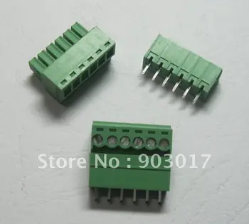 

Pitch 3.5mm 6pin/way Screw Terminal Block Connector Green Color Pluggable Type with pin 30 pcs