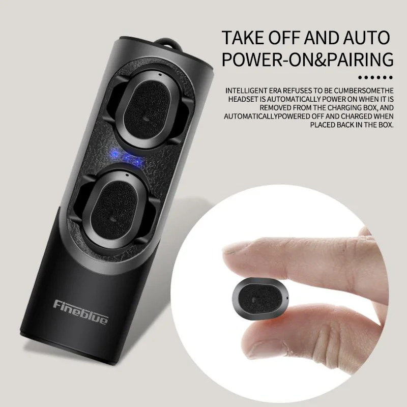 Fineblue XS Mini dual ear Беспроводная Bluetooth 5,0 Bass гарнитура вкладыши Звук бинауральные наушники с магнитной зарядной розеткой