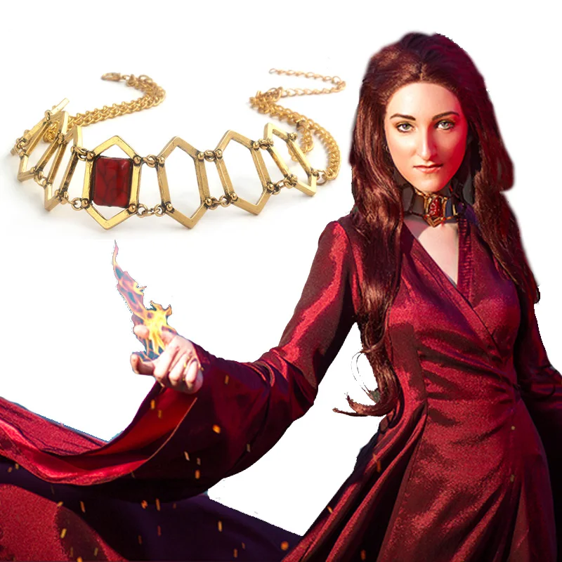 

A Song of Ice and Fire Game Of Throne Lady Melisandre Of Asshai Necklaces R'hllor Priestess The King's Red Shadow Pendant Choker