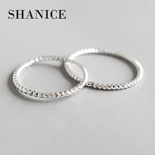 SHANICE Настоящее чистое 925 пробы Серебряное кольцо модное простое блестящее изящное кольцо тонкое кольцо на палец для женщин ювелирное изделие