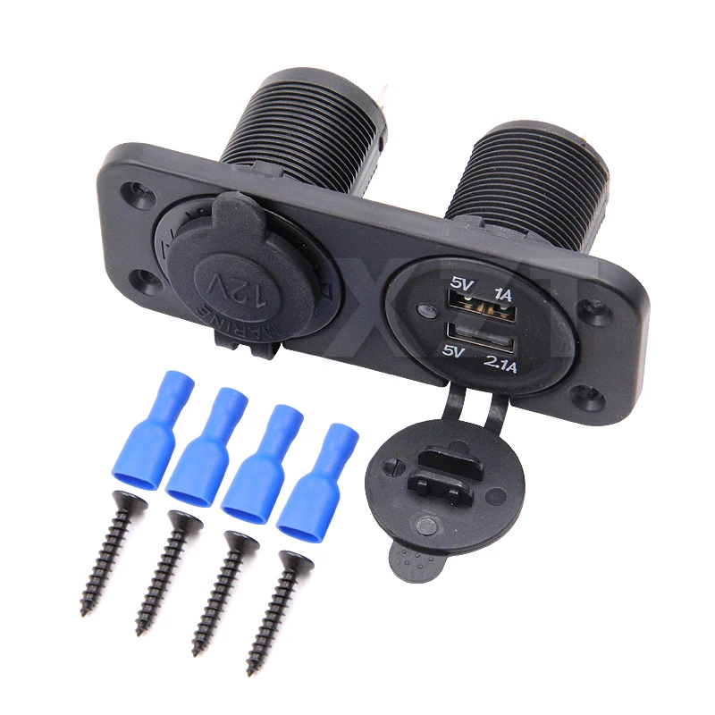 

PZ 1PCS 12V Dual USB Car Cigarette Lighter Socket Splitter 12V Charger Power Adapter Charger Outlet Accessories 2016 USB 2.0A