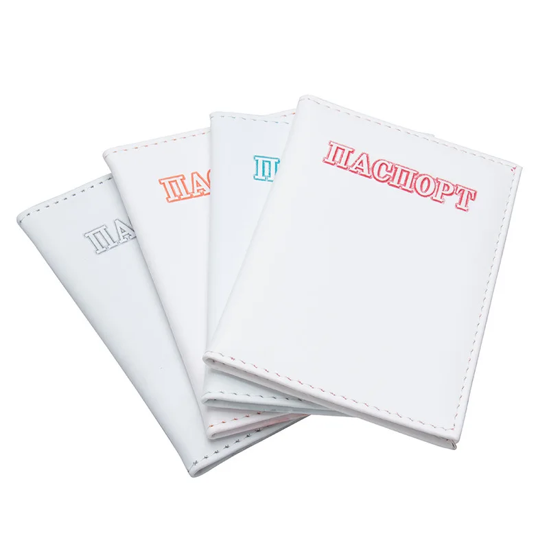 

Russian Passport Cover White Leather Passport Holder Women's Travel Passport Cover Men's Passport Wallet Credit Card Holder
