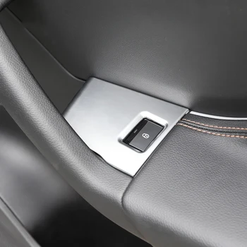 

WELKINRY car auto cover For Jaguar F-PACE 2016 2017 2018 ABS matt silver memory door lock opening switch button knob trim