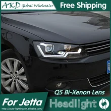 1AKD автомобильный Стайлинг для Jetta фары Volks wgen Jetta Mk6 светодиодный фары DRL Биксеноновые линзы Высокий Низкий луч парковка противотуманная фара