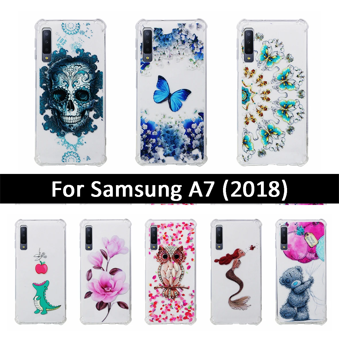 Противоударный ТПУ силиконовый чехол для Samsung Galaxy A7 2018 A750 A750F мягкий корпуса A 7 750