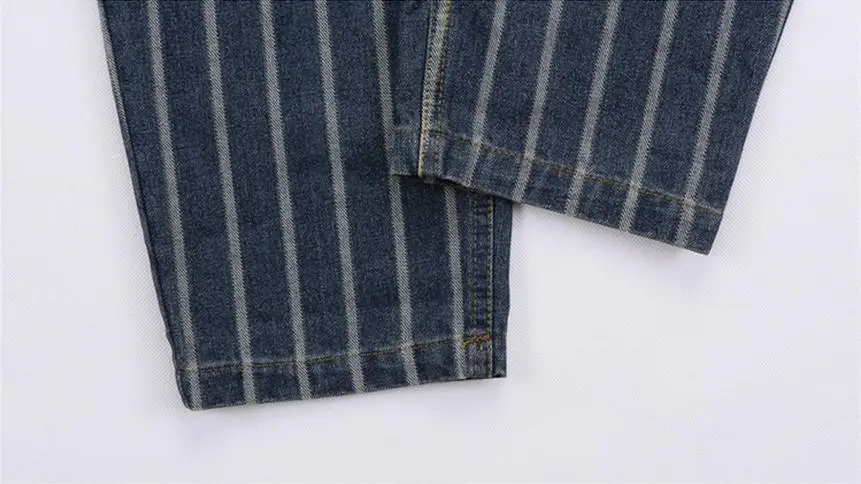 2XL-6XL Plus size 2017 Spring new Korean version striped cotton jeans women's loose Ankle-Length was thin wide leg pants wj374 2XL-6XL Plus size 2017 Spring new Korean version striped cotton jeans women's loose Ankle-Length was thin wide leg pants wj374