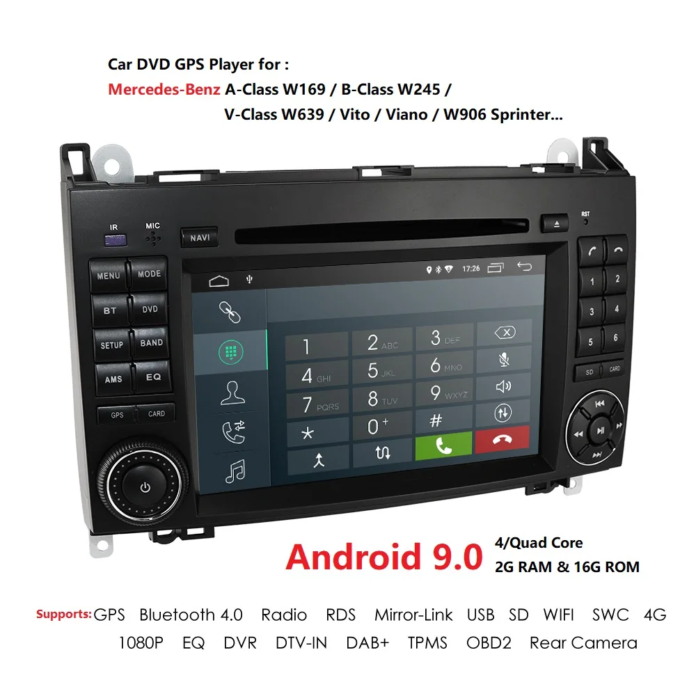 Android9.0 автомобильный DVD gps для Mercedes Benz Sprinter B200 W209 W169 W169 b-класс W245 B170 Vito W639 dvd-плеер 2 грамма 4GWIFI BT карта