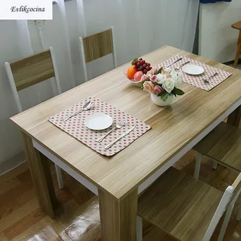 

Free Shipping 4 Piece/Lot Small Strawberries Cotton Line Tablecloth Placemats Insulation Pad Plain Coasters Table Mat Napkin