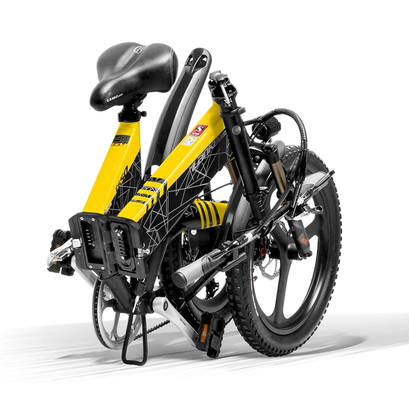 Clearance Lankeleisi G650 Electric Folding Bicycle full suspension 7 Speeds 500W Motor 48V 12.8AH Battery light weight frame 2